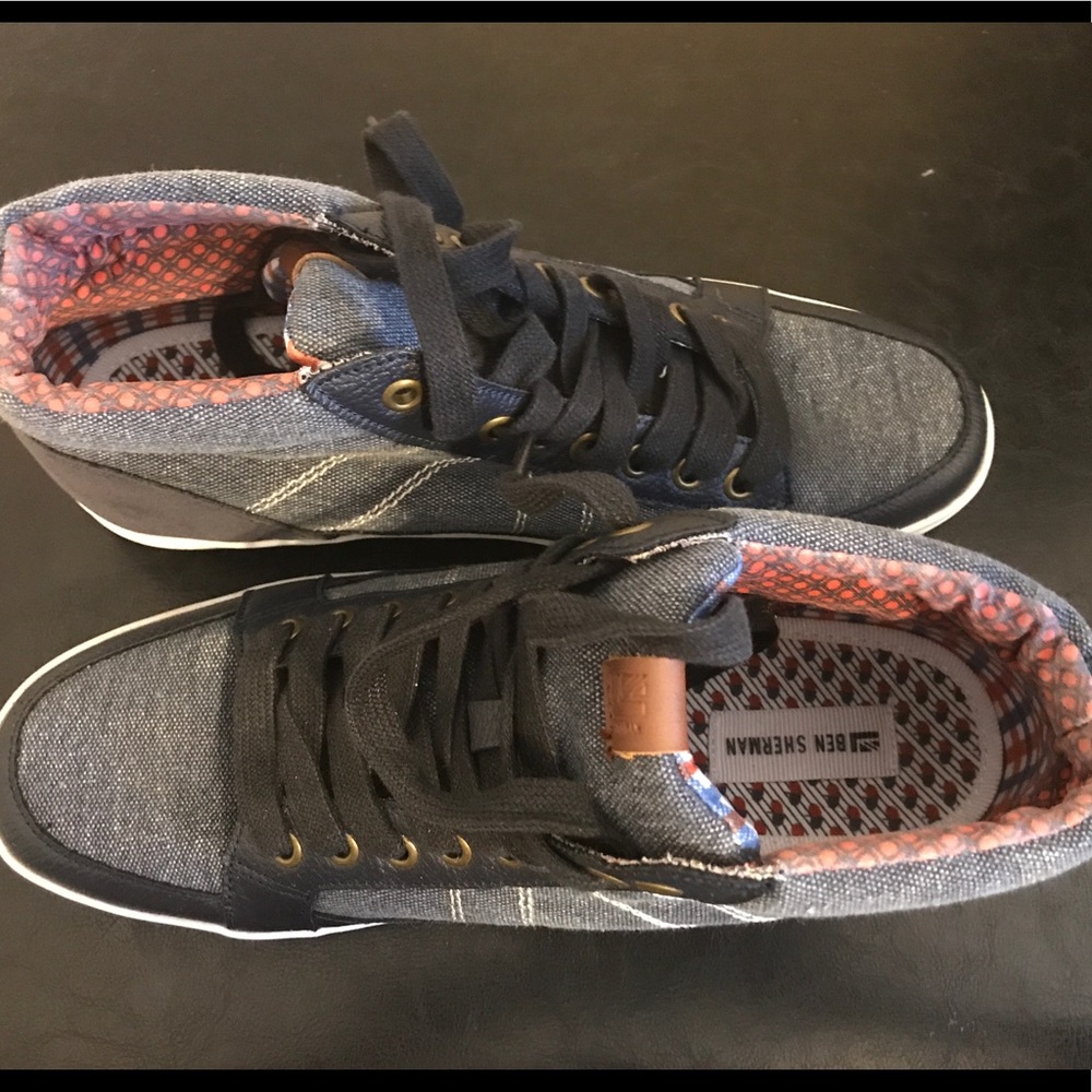 Ben Sherman Blue Denim High Top Sneakers